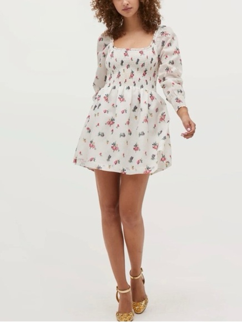 NWOT Hill House Home Norah Nap Dress in Ivory Ikat Floral Print